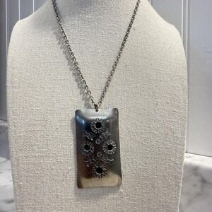 Vintage 1960's Rolf Buodd Signed Pewter Pendant Brutalist Viking Nordic Norway
